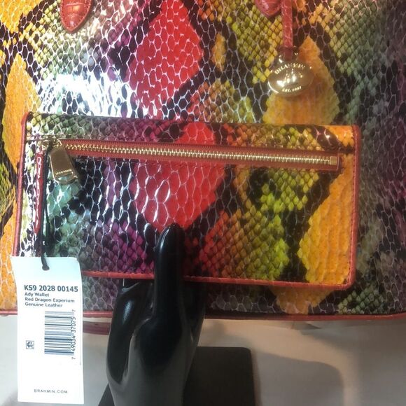 BRAHMIN Red Dragon Emperium Large Duxbury Satchel and Matching Ady Wallet - Picture 3 of 17